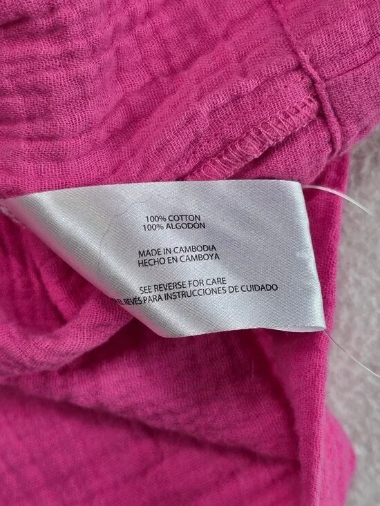 Gap Pink Tiered Short Sleeve 100% Cotton Dress M NEW - Picture 3 of 5